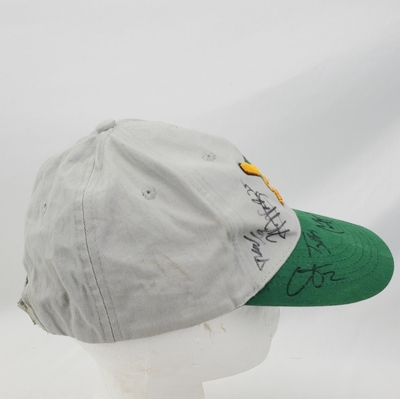 MADISON Mallards Ball Cap Gray Grn Signed Snapback 1-Sz Hat Ten Autographs Logo - Picture 4 of 14